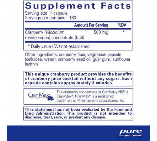 Екстракт журавлини Pure Encapsulations Cranberry NS 180 капс