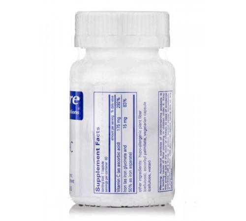 Железо и витамин С Pure Encapsulations Iron-C 60 капс