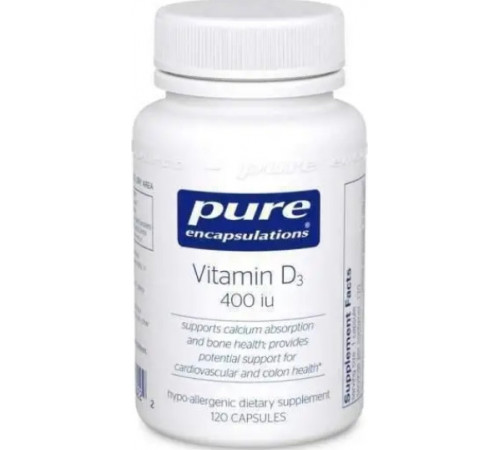 Витамин D3 Pure Encapsulations Vitamin D3 400 МО 120 капс