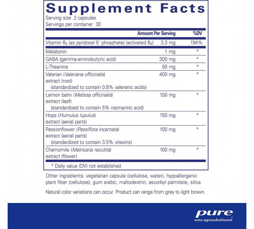 Вітаміни для спокійного сну, Best-Rest Formula, Pure Encapsulations, 60 капсул Bio