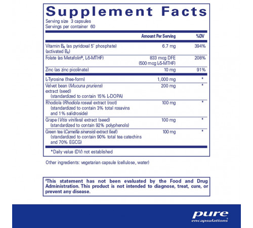 Підтримка допаміну Pure Encapsulations DopaPlus 180 капсул