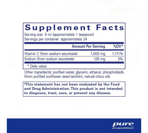 Вітамін С ліпосомальний Pure Encapsulations Liposomal Vitamin C 120 мл