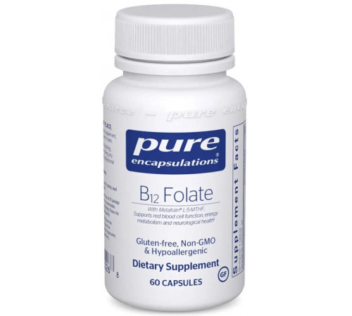 Вітамін B12 та Фолат Pure Encapsulations B12 and Folate 60 капс