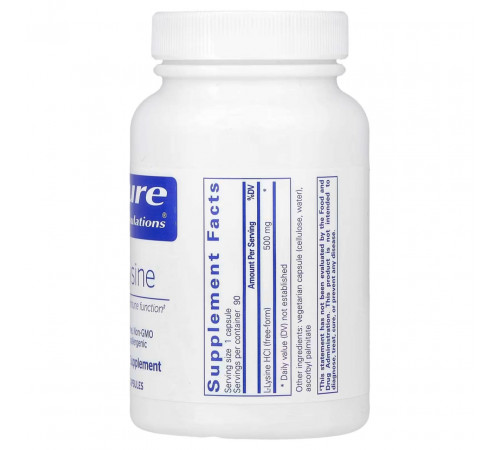 L-лізин Pure Encapsulations l-Lysine 90 капс