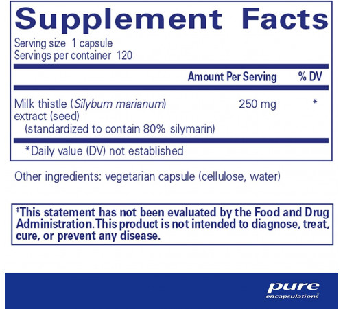 Силимарин Pure Encapsulations Silymarin 120 капс