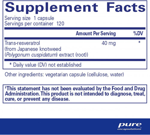 Ресвератрол Pure Encapsulations Resveratrol 120 капс