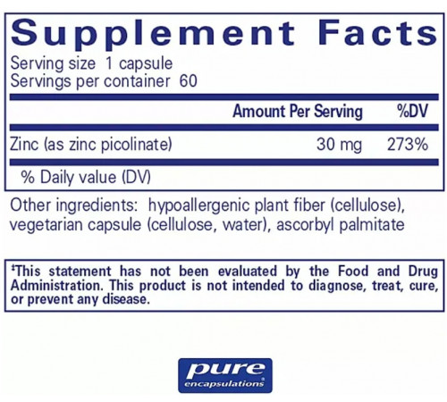 Цинк цитрат Pure Encapsulations Zinc (citrate) 180 капс