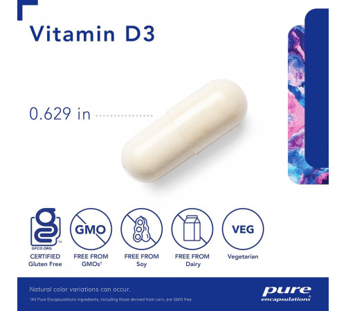 Витамин D3 Pure Encapsulations Vitamin D3 10 000 МО 120 капс