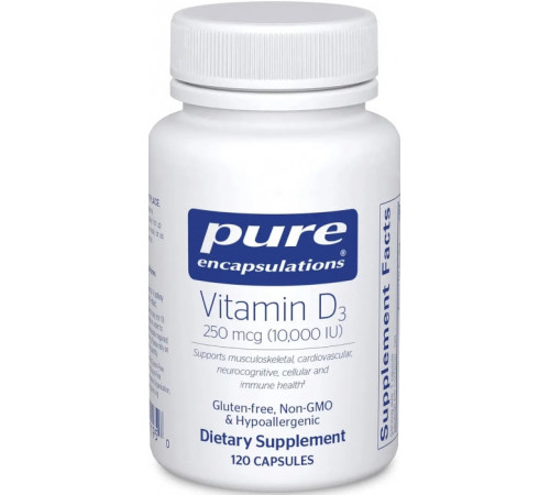 Витамин D3 Pure Encapsulations Vitamin D3 10 000 МО 120 капс