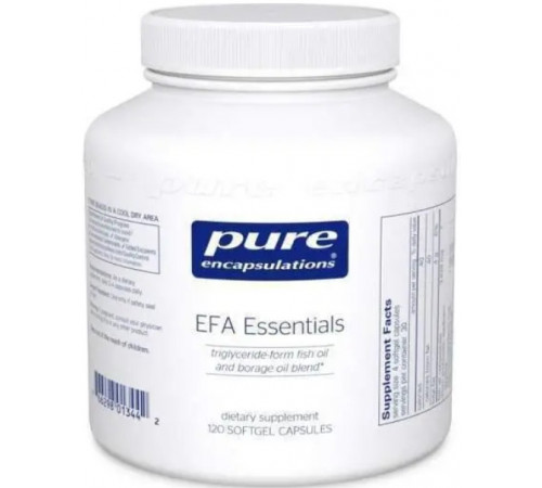 Риб'ячий жир в тригліцеридній формі з маслом огірочника, EFA Essentials, Pure Encapsulations, 120 капсул