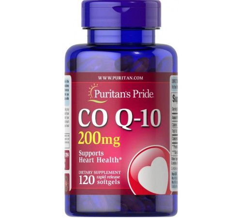 Коензим Q10 для сердця Puritan's Pride CO Q-10 200 мг 120 гел капс