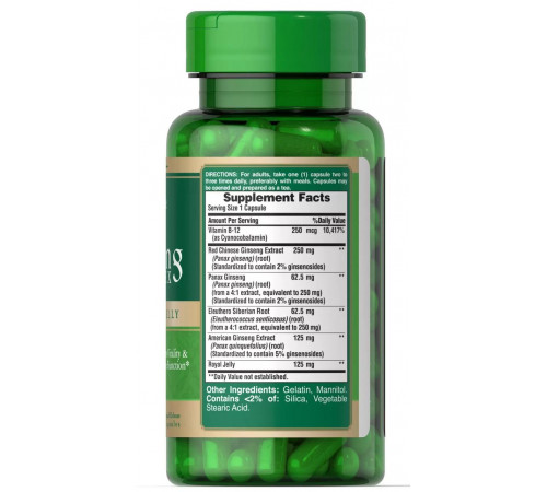 Женьшень з маточним молочком Puritan's Pride Ginseng Complex 1000 мг 50 капс