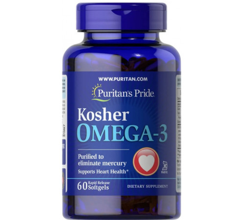 Омега-3 кошерный Puritan's Pride Kosher Omega-3 with EPA & DHA 742 мг 60 капс