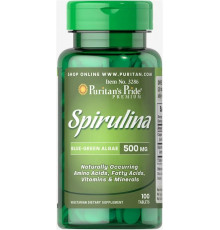 Спирулина Puritan's Pride Spirulina 500 мг 100 таб
