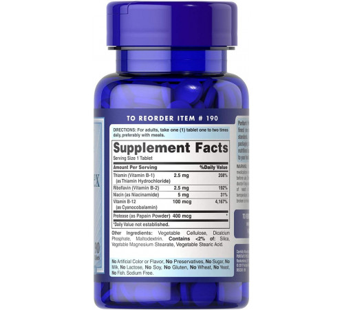 Витамины группы В Puritan's Pride Vitamin B-Complex and Vitamin B-12 90 таб