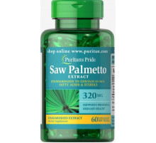 Со Пальметто для потенции Puritan's Pride Saw Palmetto 320 мг 60 гел капс