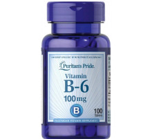 Вітамін В6 (Піридоксин) Puritans Pride Vitamin B-6 (Pyridoxine Hydrochloride) 100 мг 100 таб
