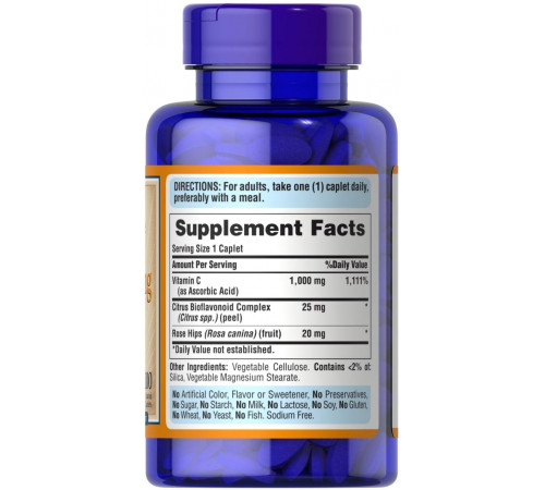 Вітамін С з біофлавоноїдами Puritan's Pride Vitamin C 1000 мг 100 таб