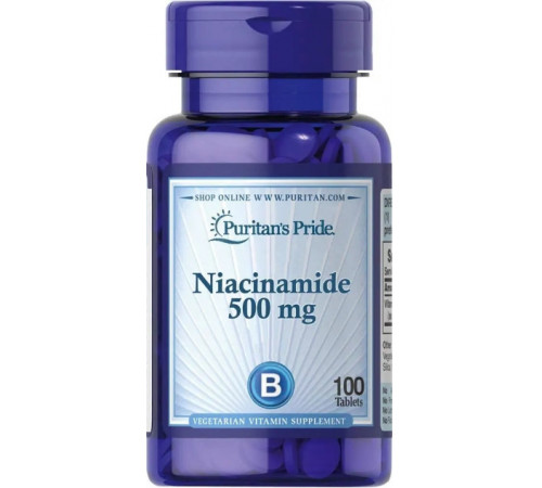 Ніацинамід (Вітамвн В3) Puritan's Pride Niacinamide 500 мг 100 таб