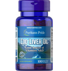 Масло печінки тріски Puritan's PrideCod Liver Oil 415 мг 100 гел капс