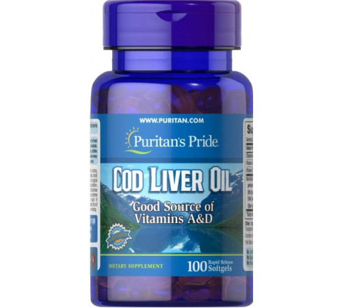 Масло печінки тріски Puritan's PrideCod Liver Oil 415 мг 100 гел капс