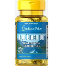 Олія печінки тріски Puritan's Pride Cod Liver Oil 415 мг 30 капс