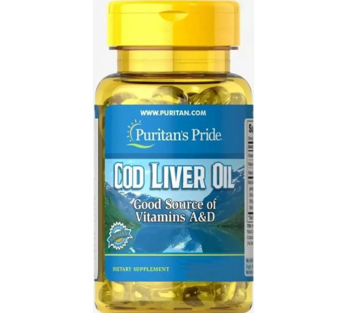 Олія печінки тріски Puritan's Pride Cod Liver Oil 415 мг 30 капс