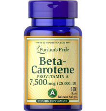 Бета-каротин Puritan's Pride Beta-Carotene 7500 мкг 100 гел капс
