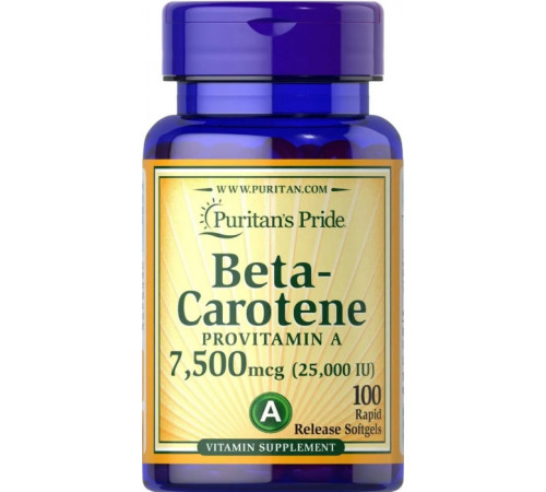 Бета-каротин Puritan's Pride Beta-Carotene 7500 мкг 100 гел капс