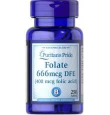 Фолієва кислота (вітамін В9) Puritan's Pride Folic Acid 400 мкг 250 таб