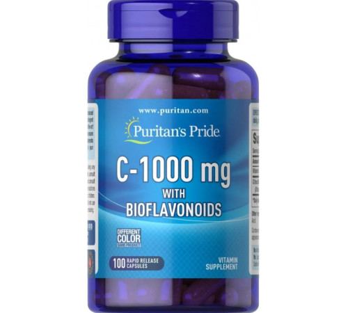 Вітамін С (аскорбінова кислота)  Puritan's Pride Vitamin C with Bioflavonoids 1000 мг 100 капс