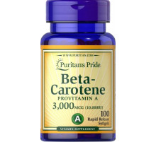 Бета каротин (вітамін А) Puritan's Pride Beta-Carotene 10,000 МЕ 100 гел капс
