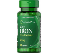Железо глицинат Puritan's Pride Easy Iron (Glycinate) 28 мг 90 гел  капс