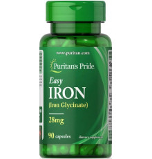 Залізо гліцинат Puritan's Pride Easy Iron (Glycinate) 28 мг 90 гел  капс