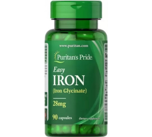 Гліцинат заліза Puritan's Pride Easy Iron (Glycinate) 28 мг 30 капс