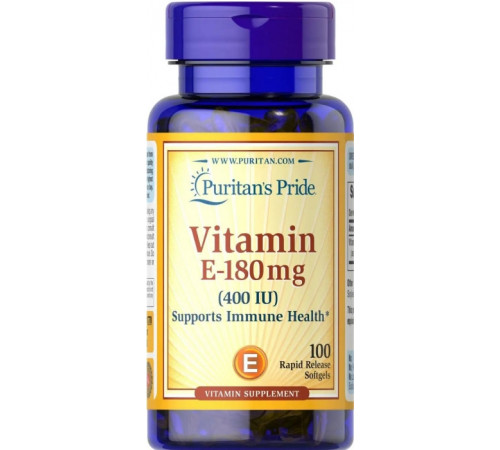 Вітамін Е Puritan's Pride Vitamin E 180 мг (400 МЕ) 100 гел капс