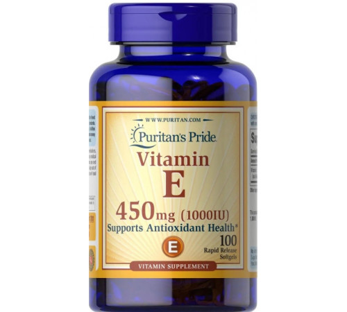 Витамин Е (токоферол) Puritan's Pride  Vitamin E 450 мг (1000 МЕ) 100 капс