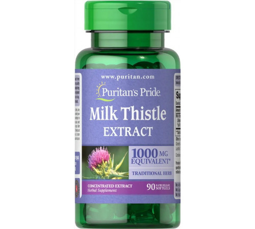 Розторопша (силімарин) Puritan's Pride Milk Thistle 4:1 (Silymarin) 1000 мг 90 капс