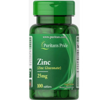 Цинк глюконат для імунітету Puritan's Pride Zinc 25 мг 100 таб