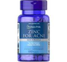 Цинк Puritan's Pride Zinc for Acne 100 таб