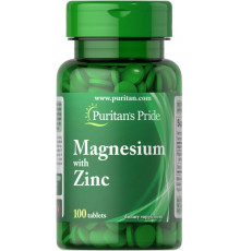 Магній цинк Puritan's Pride Magnesium with Zinc 100 таб