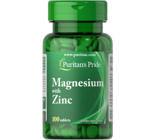 Магній цинк Puritan's Pride Magnesium with Zinc 100 таб