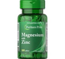 Минералы магний цинк Puritan's Pride Magnesium with Zinc 100 таб