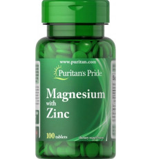 Мінерали магній цинк Puritan's Pride Magnesium with Zinc 100 таб