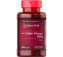 Яблучний оцет Puritan's Pride Apple Cider Vinegar 480 мг 200 таб