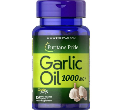 Екстракт часнику без запаху Puritan's Pride Garlic Oil 1000 мг 100 гел капс