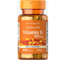 Вітамін К Puritan's Pride Vitamin K 100 мкг 100 таб