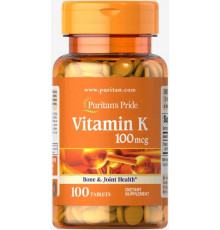 Вітамін К Puritan's Pride Vitamin K 100 мкг 100 таб