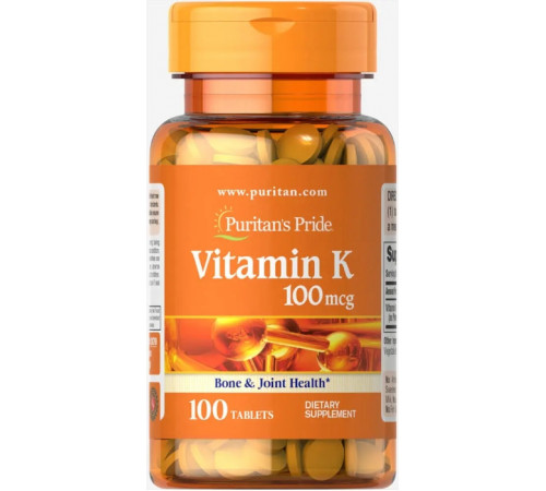 Витамин К Puritan's Pride Vitamin K 100 мкг 100 таб