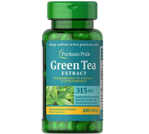 Зелений чай Puritan's Pride Green Tea 315 мг 100 капс